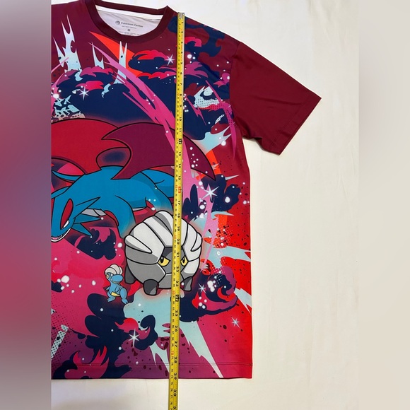 Pokémon Center Salamence Evolution Tee Burgundy Red Graphic Shirt Adult Medium - Picture 10 of 11